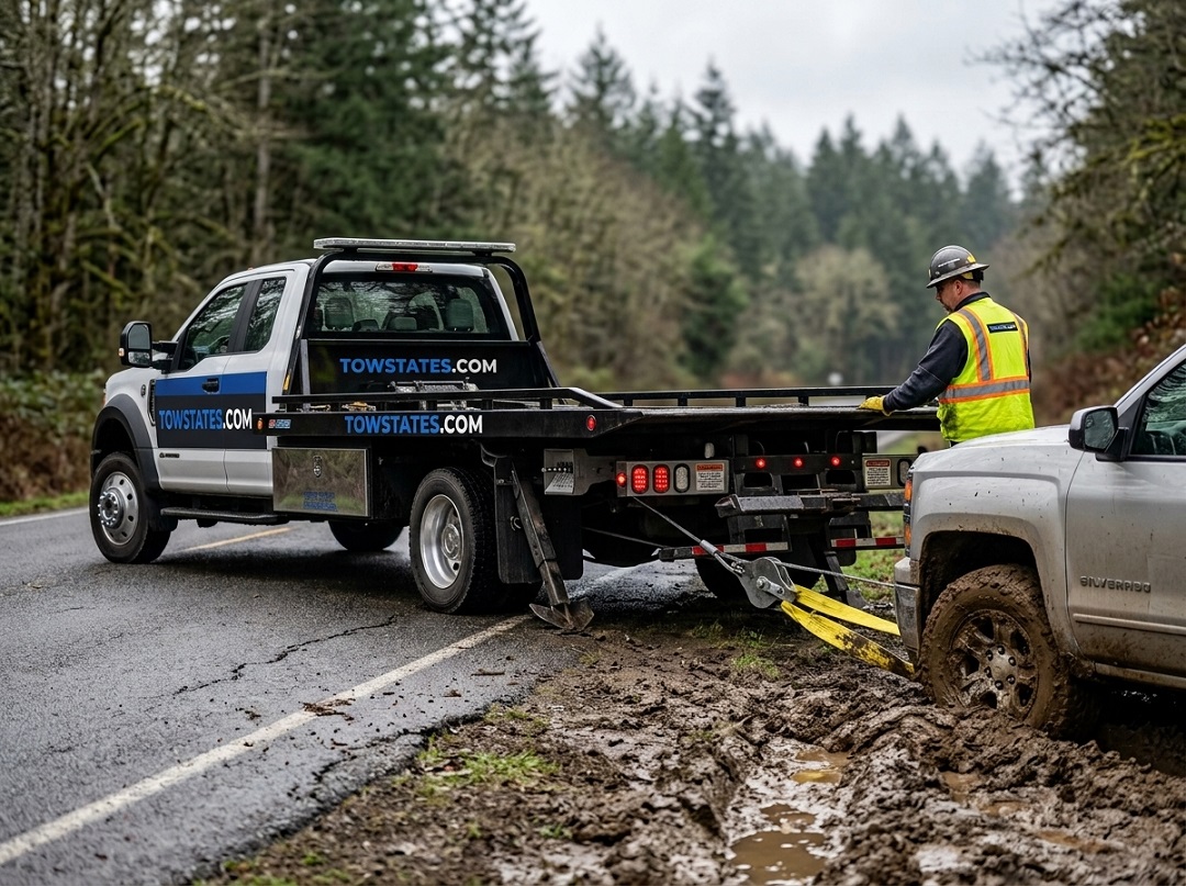 Vehicle Winch Out Mud Snow Recovery